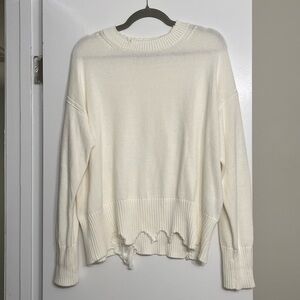 525 America Crewneck Distressed Hem Sweater